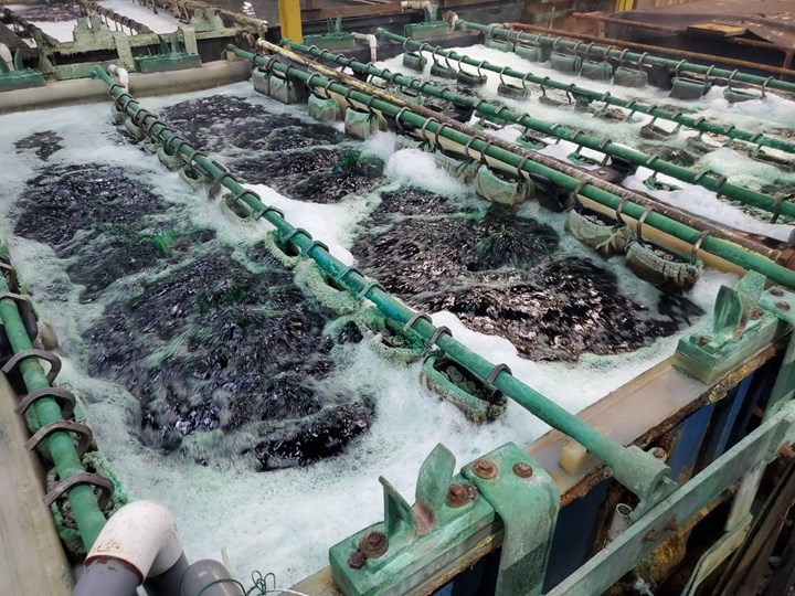 Electroplating baths at the TAJ finishing line