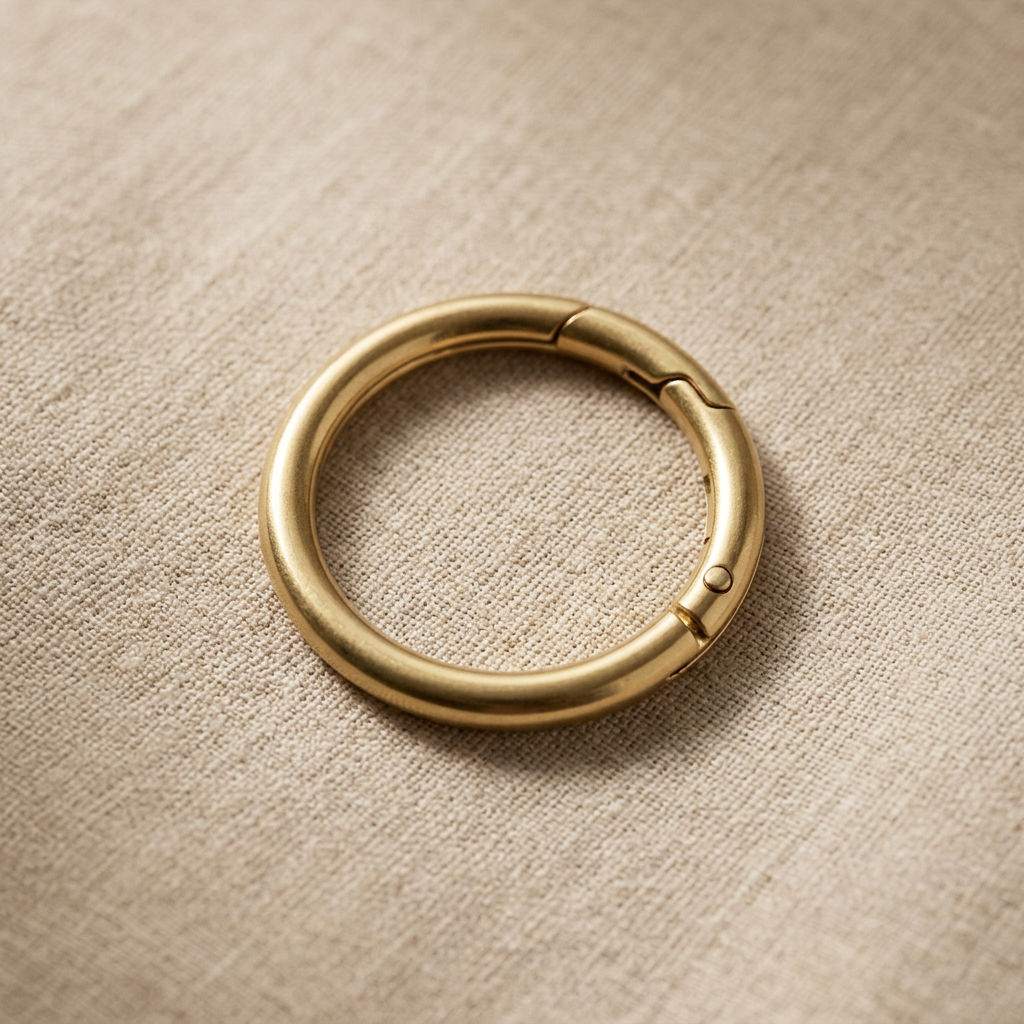 Polished spring gate O-ring on linen