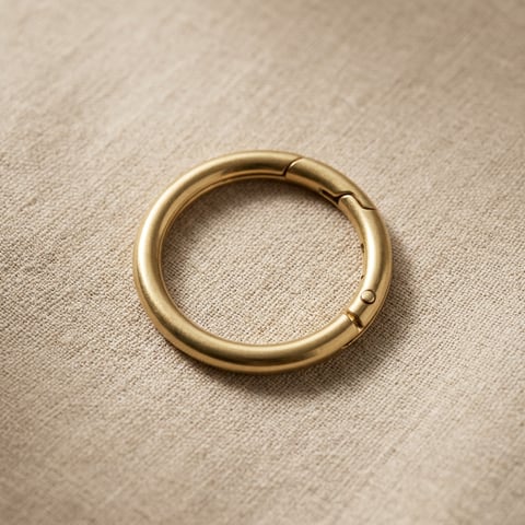 Polished spring gate O-ring on linen