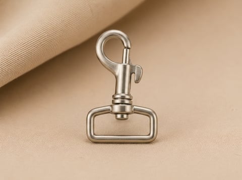 Brushed nickel swivel snap hook